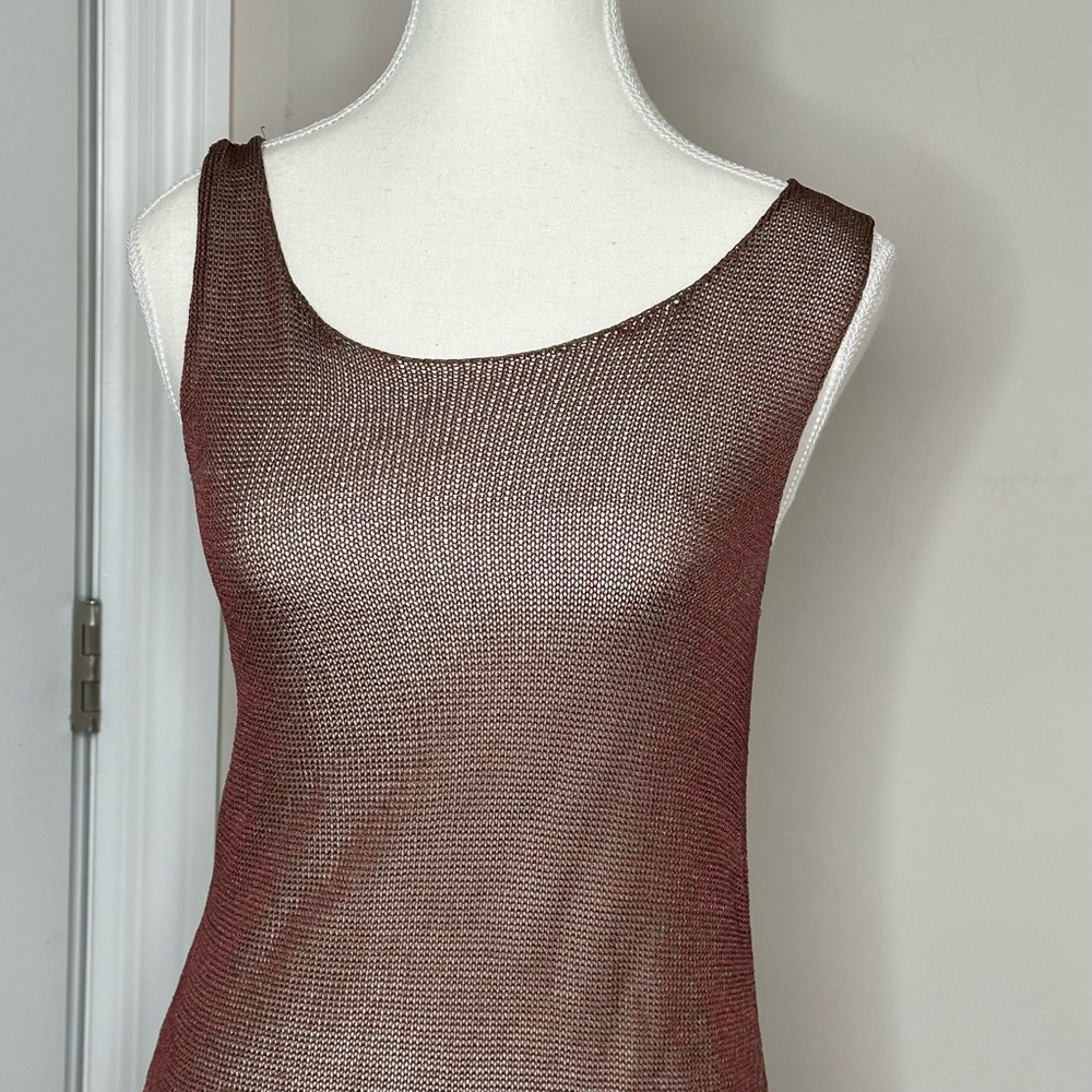 Y2K Maroon Grunge Knit Mesh Maxi sheath Dress - Picture 4 of 6
